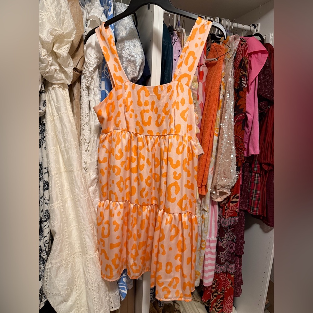 Adrienne Peach and Orange Smocked Dress